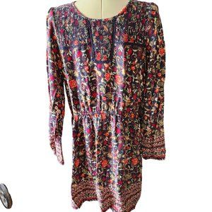 Pepe Jeans Floral Bohemian Embroidered Long-sleeve Dress